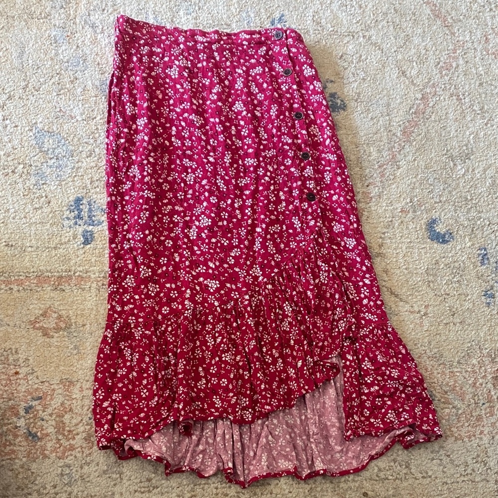 MINKPINK Red Midi Skirt